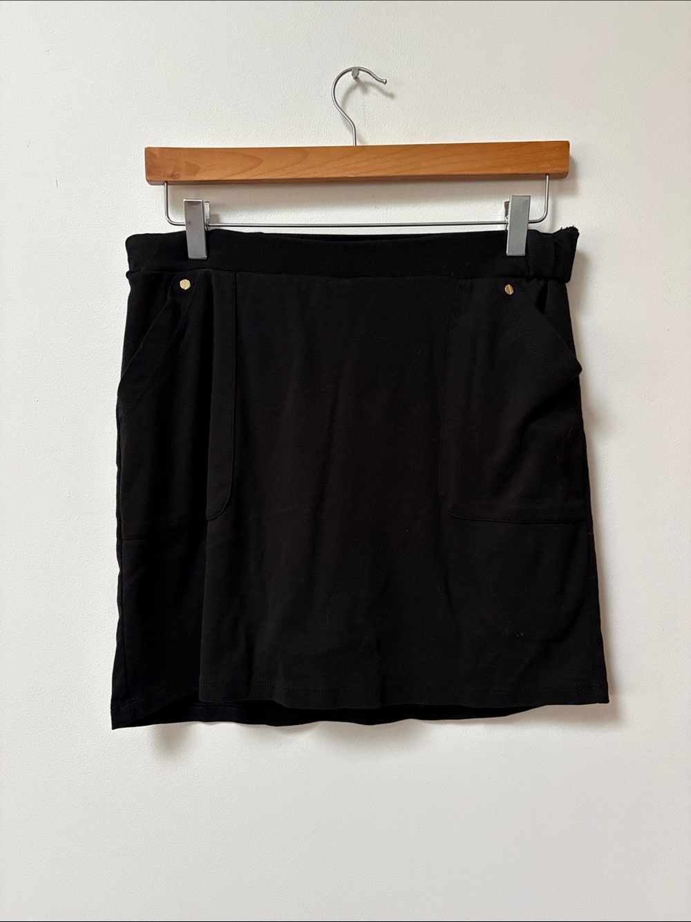 Jones New York Black Mini Skirt with Front Pockets and Underlay Shorts,Medium
